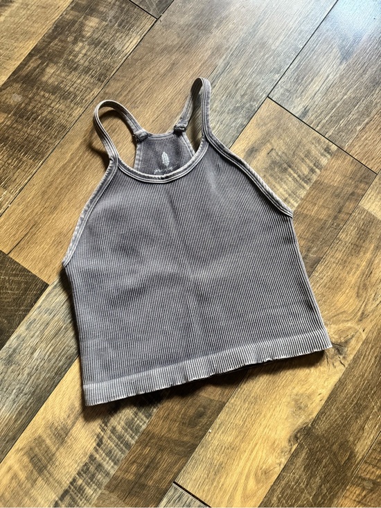 FP Movement by Free People Tops - FP Movement Ribbed Cropped Tank Top in Taupey Gray